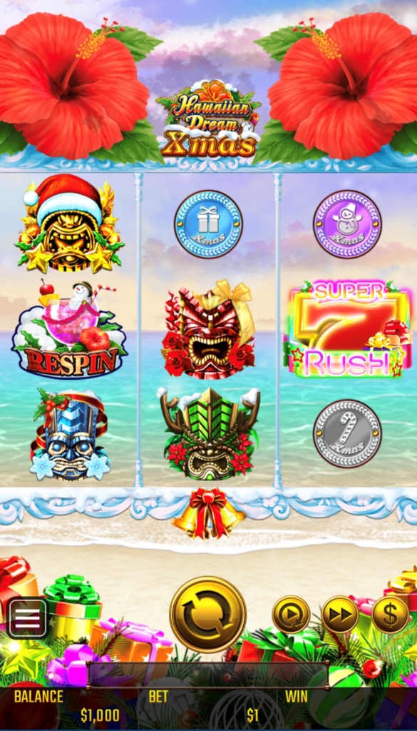 ベラジョンカジノ　ハワイアンドリームクリスマス　プレイ画面